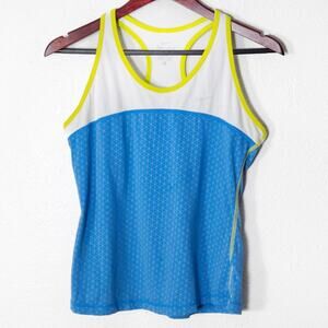 Nike Dri-FIT Racerback Tank Activewear Blue White Size M Tenniscore